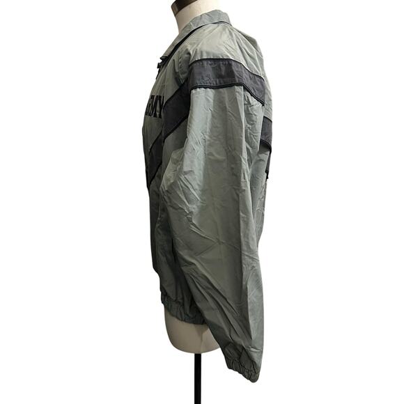 Vintage 1990 Skilcraft Gray/Black ARMY Reflective Lined, Windbreaker Jacket- L - Picture 3 of 10